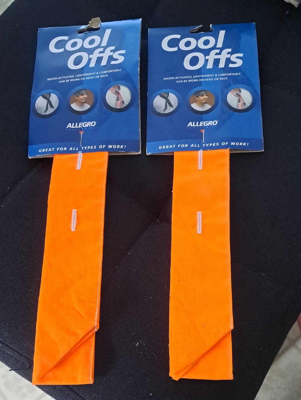 Allegro Cool Offs Cooling Neck/Head Wraps - Bright Orange (2 Pack)